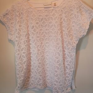 Alfred Dunner White Lace Top